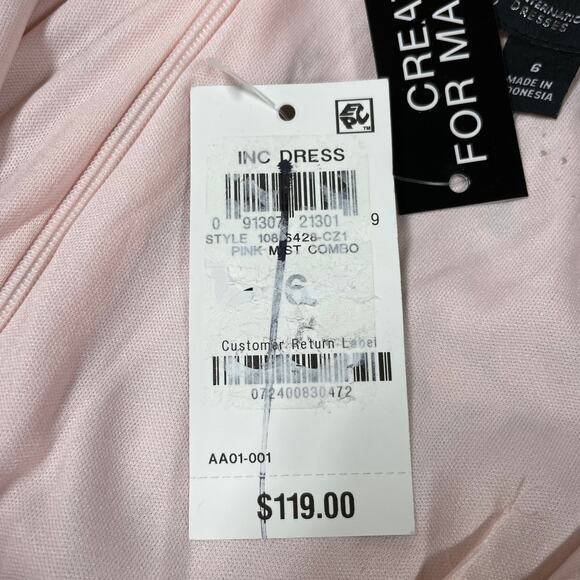 INC International Concepts NWT Ruffled Midi Dress Floral Sleeveless Size 6 Pink - Picture 7 of 11